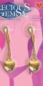 Precious Gems Intimate Charms Gold Heart Nipple Drops