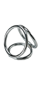 Triple Chrome Cock and Ball Ring