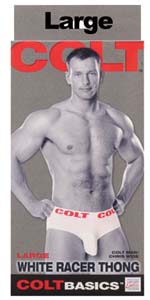 COLT White Racer Thong ~ Large