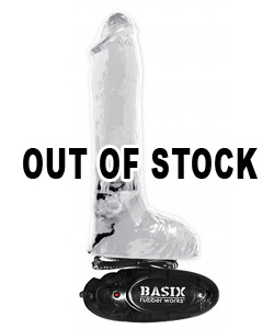 Basix 8 Inch Vibrating Dong Clear