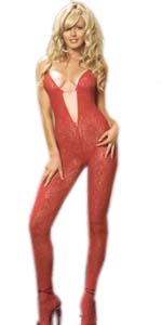 Bouquet Rose Lace Deep V Bodystocking