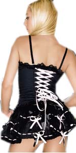 Lace-Up Back Bustier and Petticoat  - LA8484