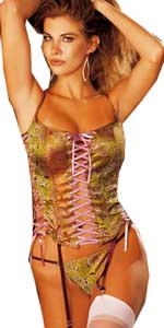 Burgundy Two-Tone Roses Brocade Lace-Up Corset