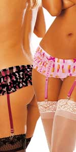 Lipstick Printed Stretch Mesh Gartini