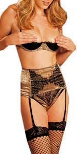 Animal Stretch Jacquard and Lace Waist Cincher
