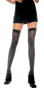 Black Opaque Thigh High