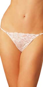Lace and Stretch Mesh Thong