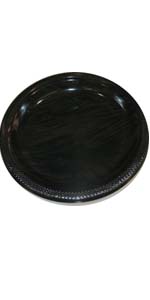 Black Plastic Plates ~ AMS-43032.10