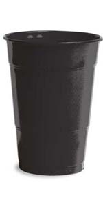 16 Oz. Black Plastic Cups ~ AMS-43037.10