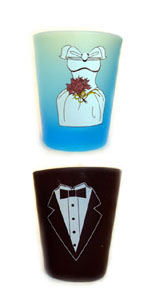 Bride and Groom Shot Glasses