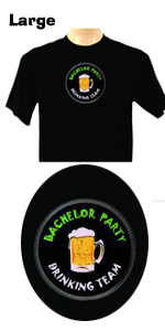 Light-Up Bachelor Party Drinking Team T-Shirt Black Large