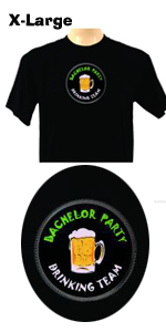 Light-Up Bachelor Party Drinking Team T-Shirt Black X-Large
