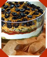 Pecker Crispy Tortilla Chips with 7 Layer Speedy Tortilla Appetizer