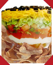 Pecker Crispy Tortilla Chips with 7 Layer Speedy Tortilla Appetizer