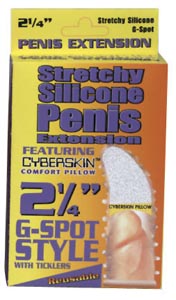 Stretchy Silicone G-Spot Extension With Ticklers 2 1/4 Inch