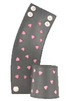Black and Pink Ruff Heart Cut Out SGL Cuffs
