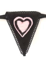Black Suede Heart Thong