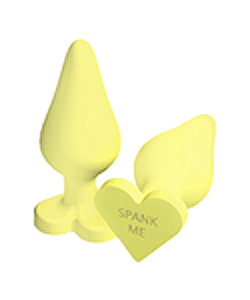 Naughty Candy Heart Butt Plug Spank Me Yellow