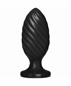 Swirl Silicone Butt Plug Black