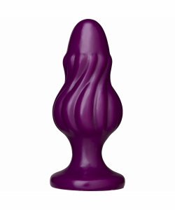 Spin Silicone Butt Plug Purple
