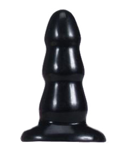 Triple Ripple Butt Plug Large Black