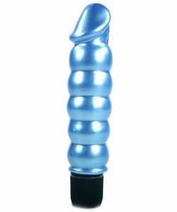 Pearl Shine Beads Blue Anal Vibrator