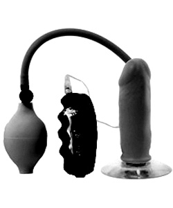 Vibrating Throbbing Anal Balloon Pump Black