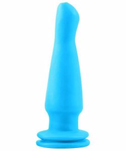 Neon Vibrating Butt Plug Blue