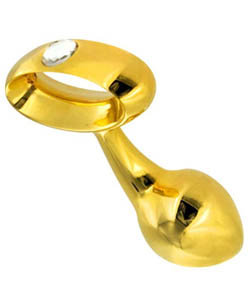 Gold Prostate Plug With Diamond Gem