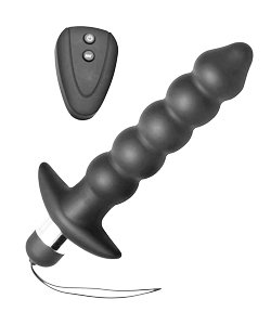 Wireless Black Vibrating Anal Beads With Remote