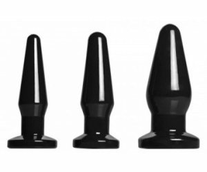 Level Up 3 Piece Anal Plug Set Black