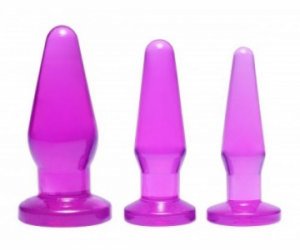 Level Up 3 Piece Anal Plug Set Purple