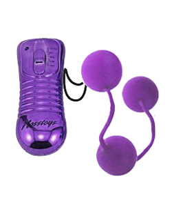 Real Skin Vibrating Ben Wa Balls Purple  [NW1927-2]