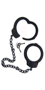 KinkLab Double Lock Leg Irons, Black Satin ~ KL093