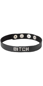 BITCH Leather Wordband Collar ~ SPWB-B4