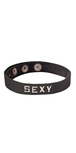 SEXY Leather Wordband Collar ~ SPWB-B12