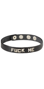 FUCK ME Leather Wordband Collar ~ SPWB-B14