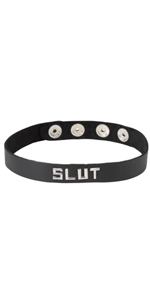 SLUT Leather Wordband Collar ~ SPWB-B3