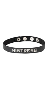 MISTRESS Leather Wordband Collar ~ SPWB-B5