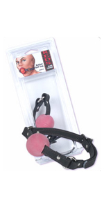 Black Leather Rubber Ball Gag ~ DJ2040-01