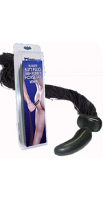 Manbound Ankle Mate Silicone Butt Plug with Horse Tail Whip ~ SS950-15