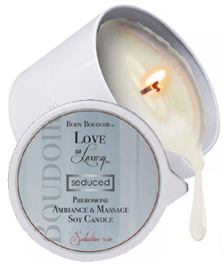 Seductive Rose Pheromone and Ambiance Soy Massage Candle
