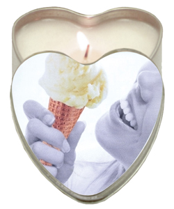 Vanilla Edible Heart Shaped Massage Candle