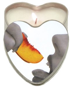Peach Edible Heart Shaped Massage Candle