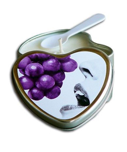 Grape Edible Heart Shaped Massage Candle