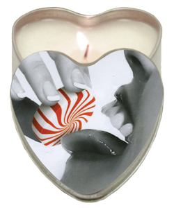 Peppermint Edible Heart Shaped Massage Candle