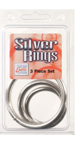Silver Cock Ring Set Set 3 PC ~ SE1403-05