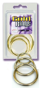 Gold Metal Cock Ring Set 3 PC ~ SE1403-07