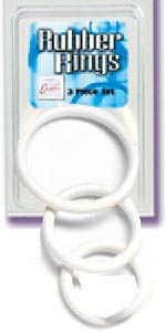 3 PC White Rubber Cock Ring Set ~ SE1407-09