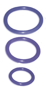 Blue Tri-Rings Rubber Cock Ring Set ~ SE1421-12